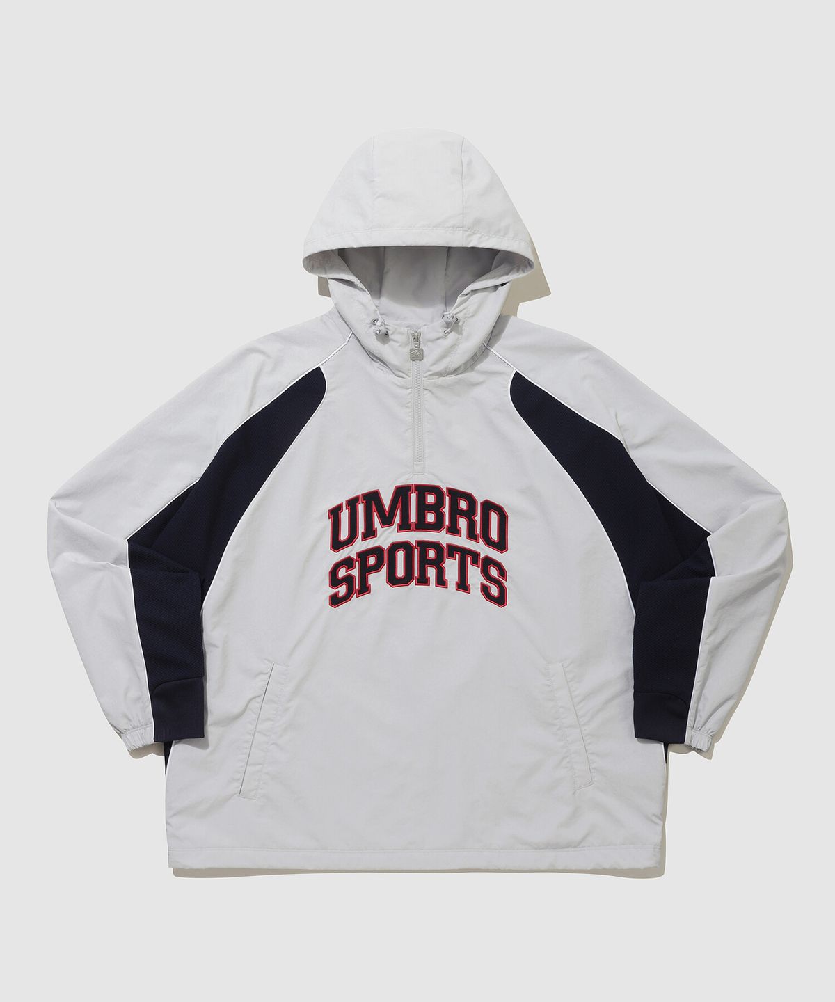 엄브로(UMBRO) 엔지니어드 레터링 후드 아노락 라이트 그레이(UQ121CWT24)