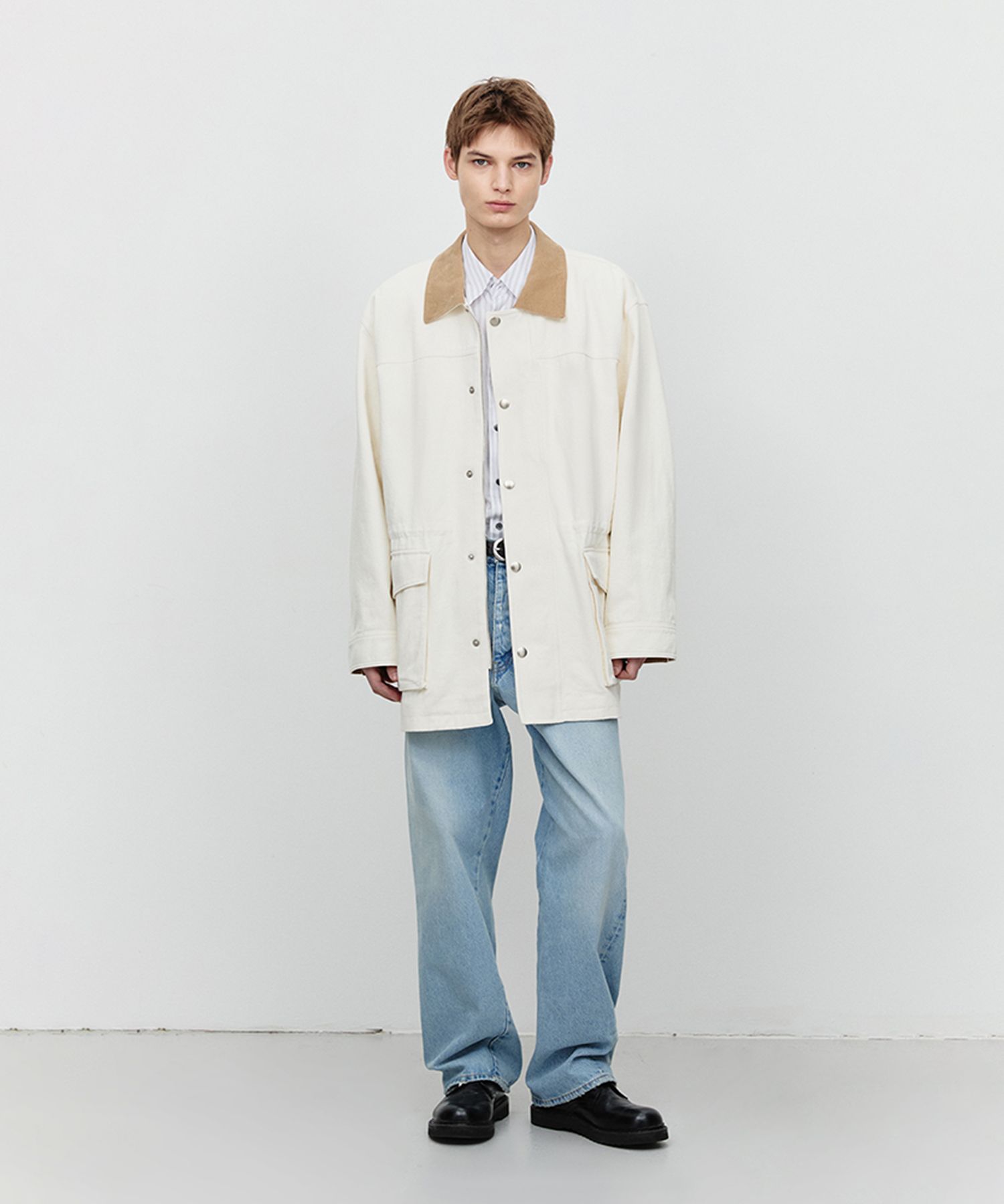 ★Dunst★ UNISEX VINTAGE HALF WORK JACKETUDJU5A109CREAM UDJU MUSINSA | DUNST VINTAGE HALF WORK JACKET_UNISEX_UDJU5A109_CREAM