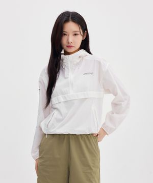 프레시벤트 여성 아노락 크롭 바람막이 (WHITE)