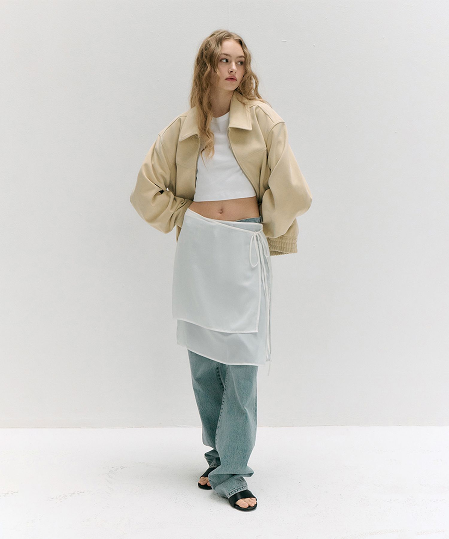 Dunst ♥ SHEER LAYERING DRESS/ 追跡付 MUSINSA | DUNST FOR WOMEN SHEER LAYERING SKIRT_UDSK5A201_IVORY