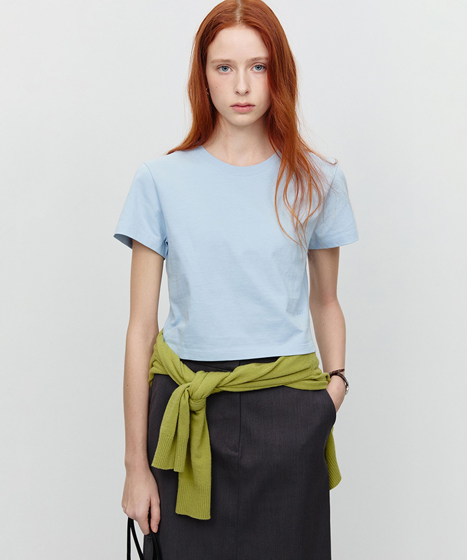MUSINSA | DUNST FOR WOMEN CROPPED T-SHIRT_UDTS5A202_LIGHT BLUE