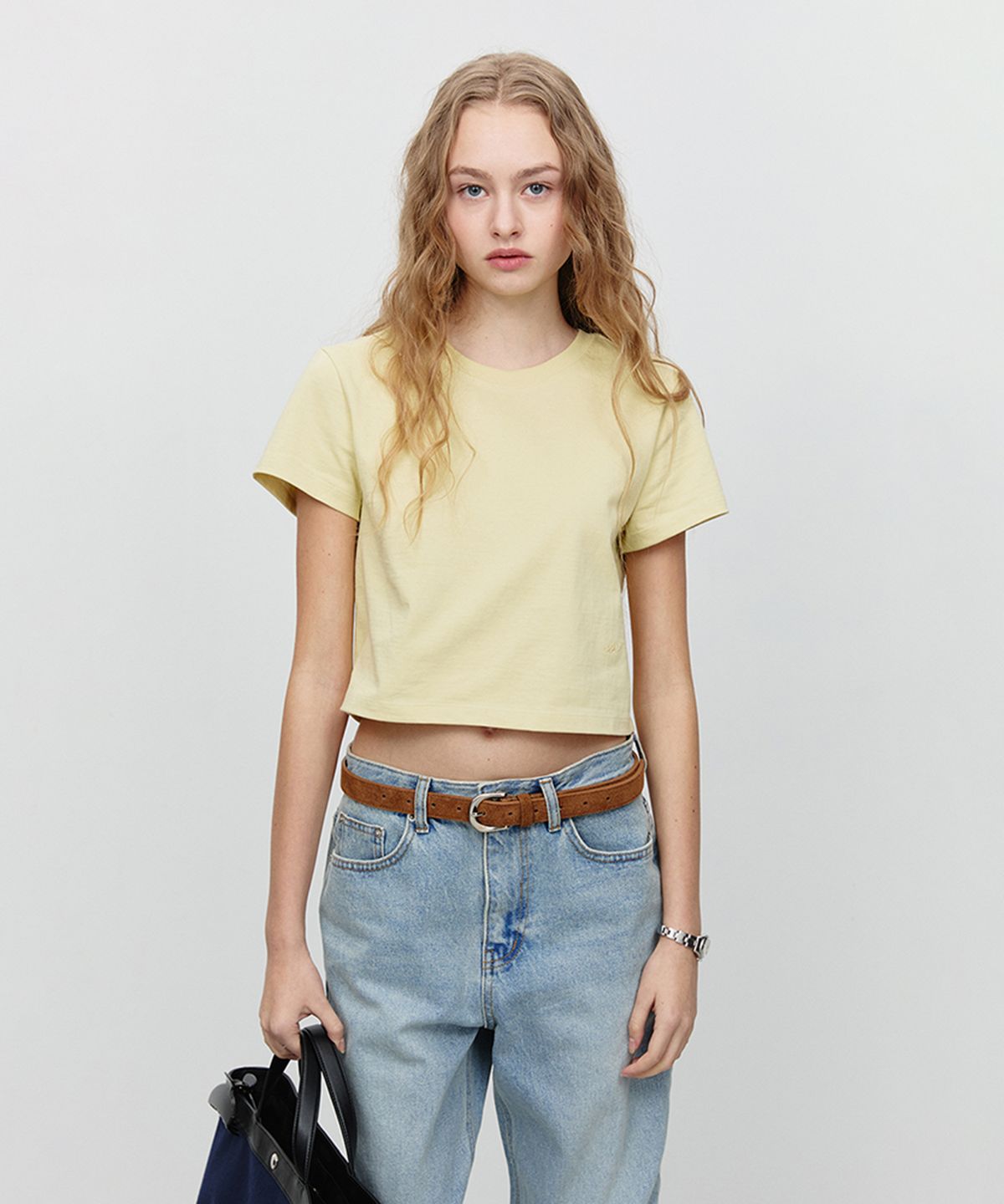 던스트(DUNST) CROPPED T-SHIRT_UDTS5A202_BUTTER YELLOW