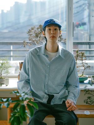 브리즈 로고 체크 셔츠(체크 블루)