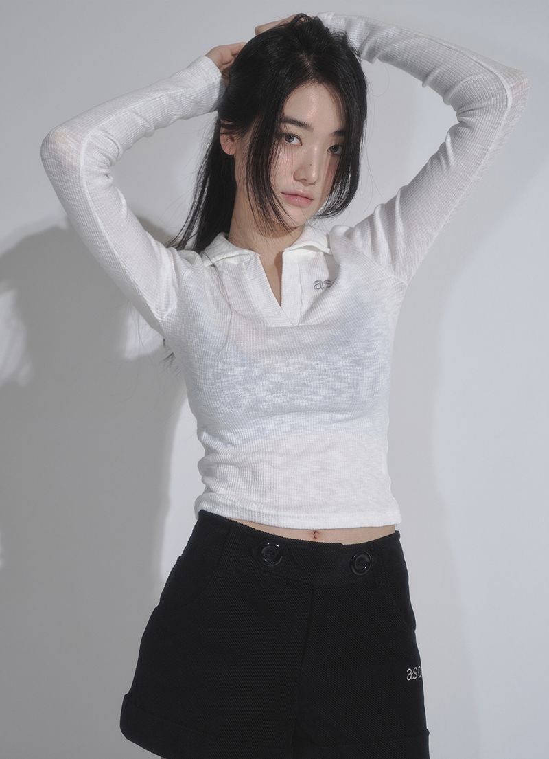 MUSINSA公式 | ASON IVY COLLAR LONG SLEEVE / WHITE