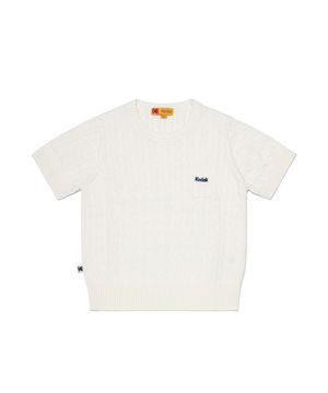 케이블 반팔 니트 우먼 IVORY