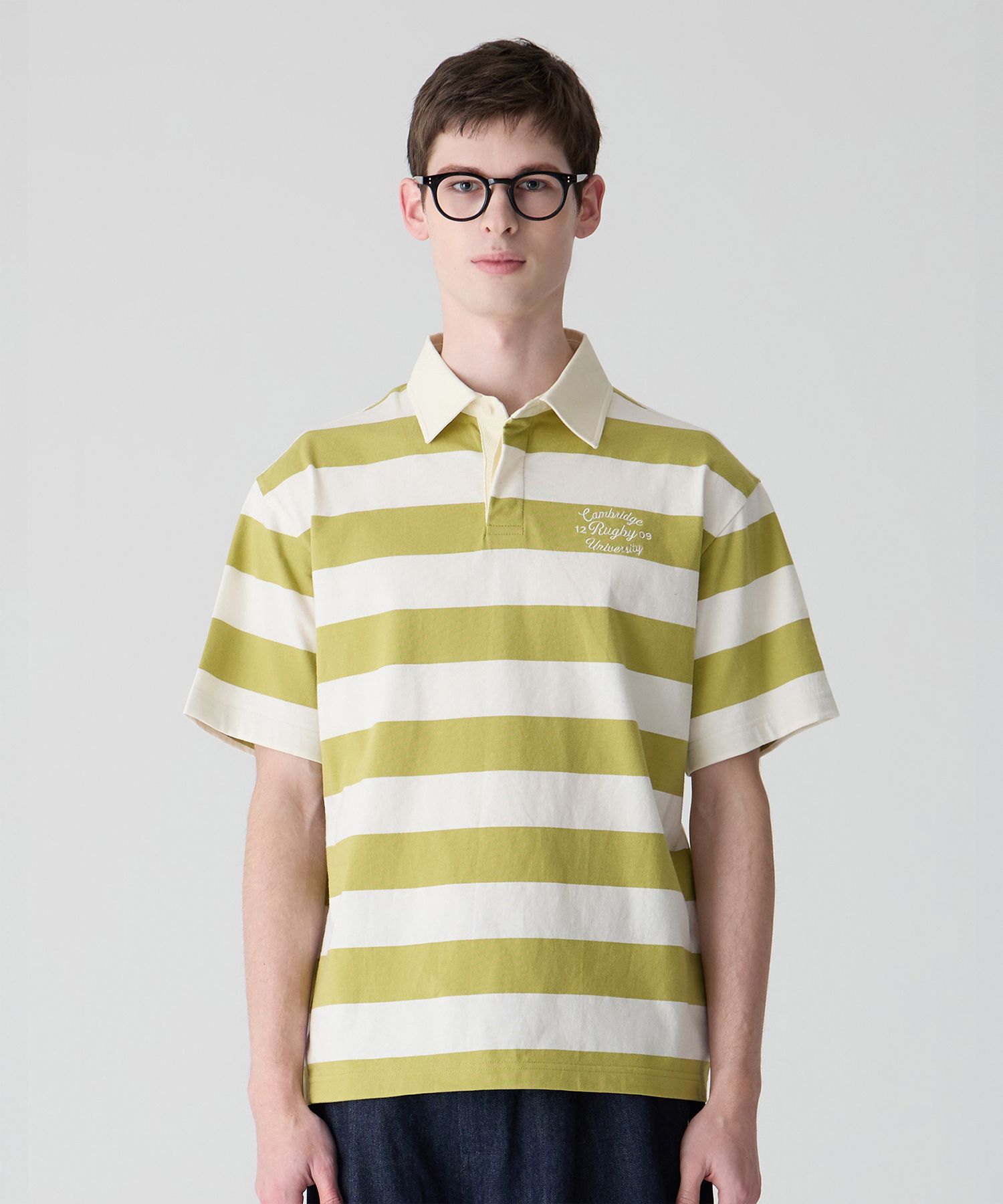 MUSINSA CAMBRIDGE UNIVERSITY [25SS] Signature short sleeve rugby