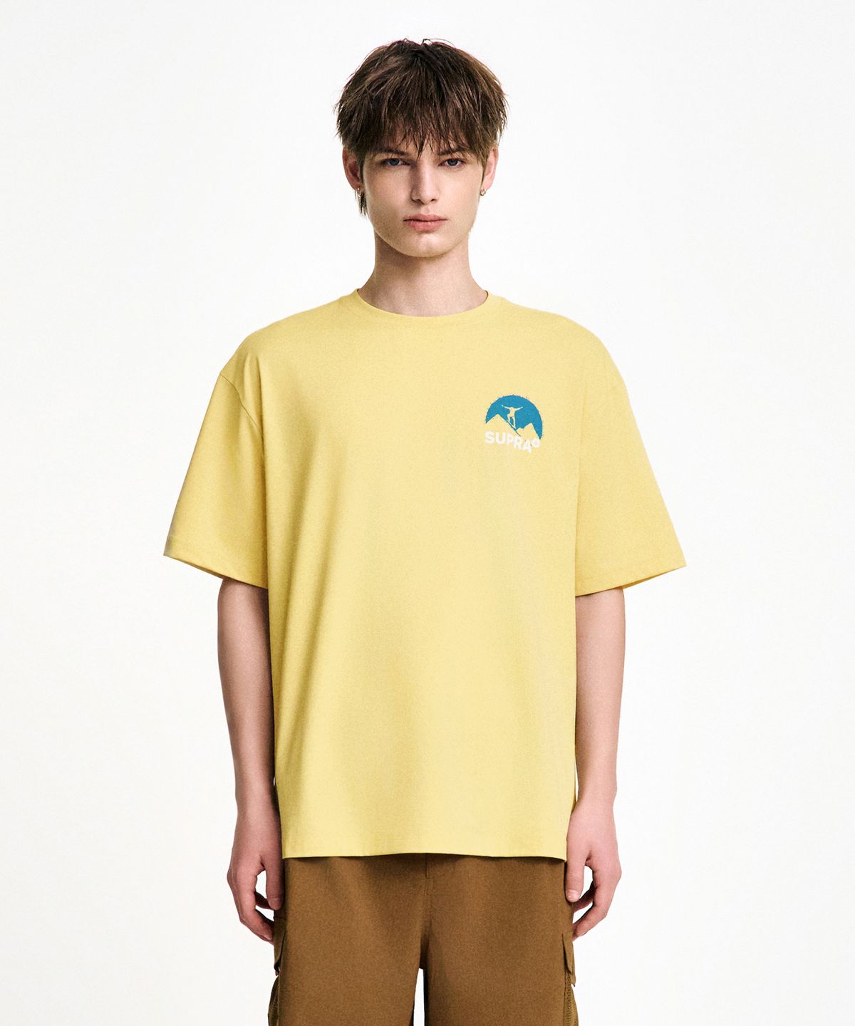 수프라(SUPRA) 마운틴 백 그래픽 반팔 티셔츠(YELLOW)