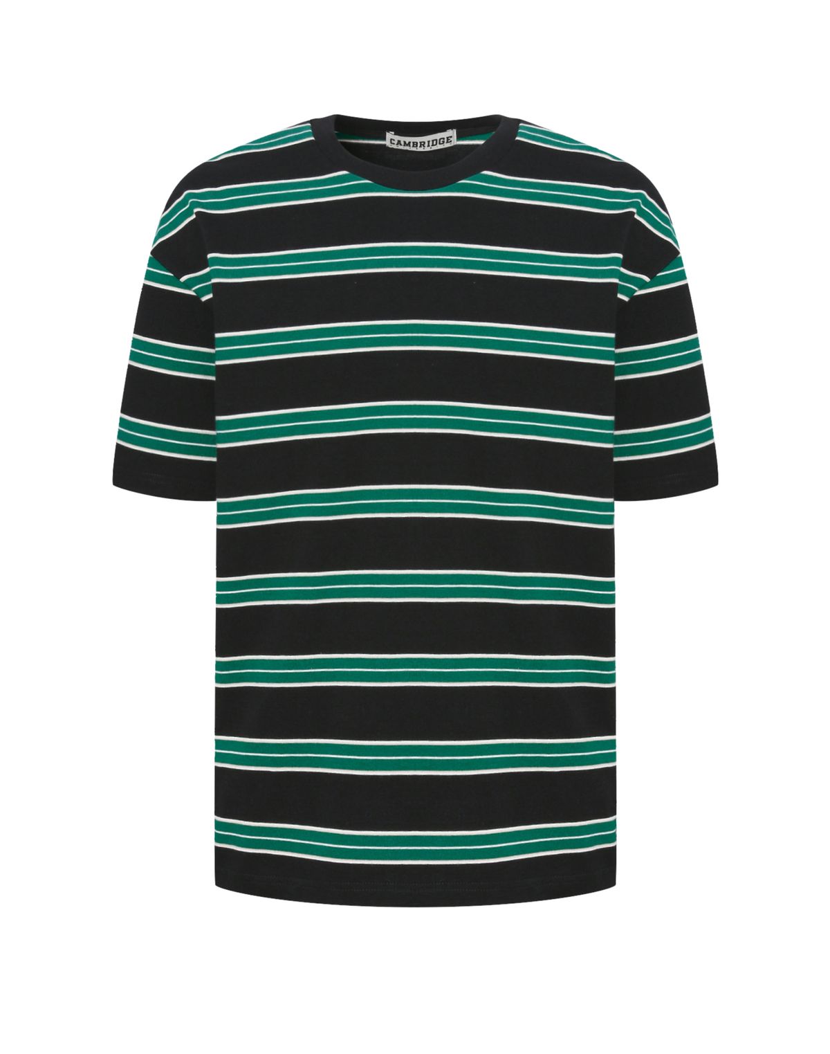 캠브리지 유니버시티(CAMBRIDGE UNIVERSITY) [25SS] 반팔 멀티 스트라이프 럭비 티셔츠 블랙