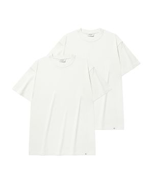 [2PACK] 레이어드 티셔츠 White