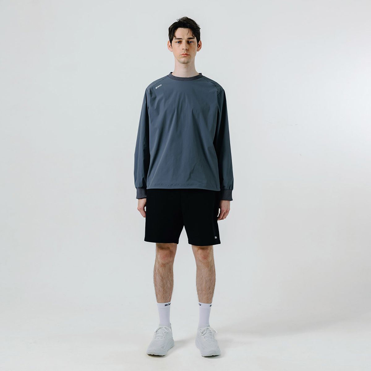투타임즈유(2XU) 공용 스웻 쇼츠 블랙_UK0401ABLK-WHT