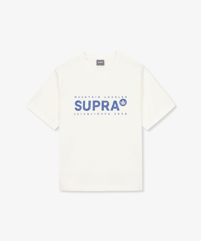여성 크랙 로고 그래픽 티셔츠(WHITE)