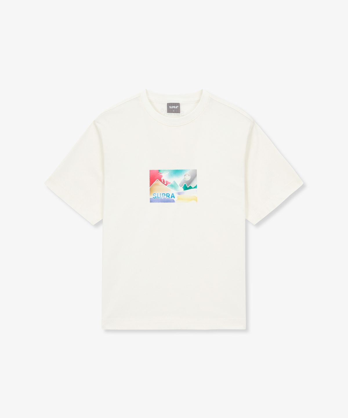수프라(SUPRA) 여성 박스 그라데이션 반팔 티셔츠(WHITE)