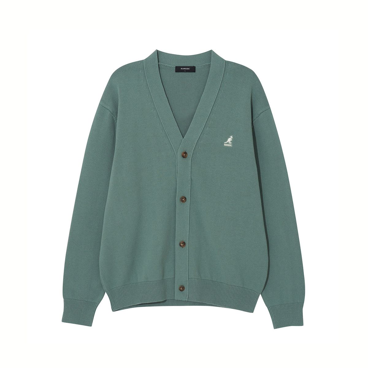 캉골(KANGOL) 로우컷 브이넥 가디건 1895 터프그린