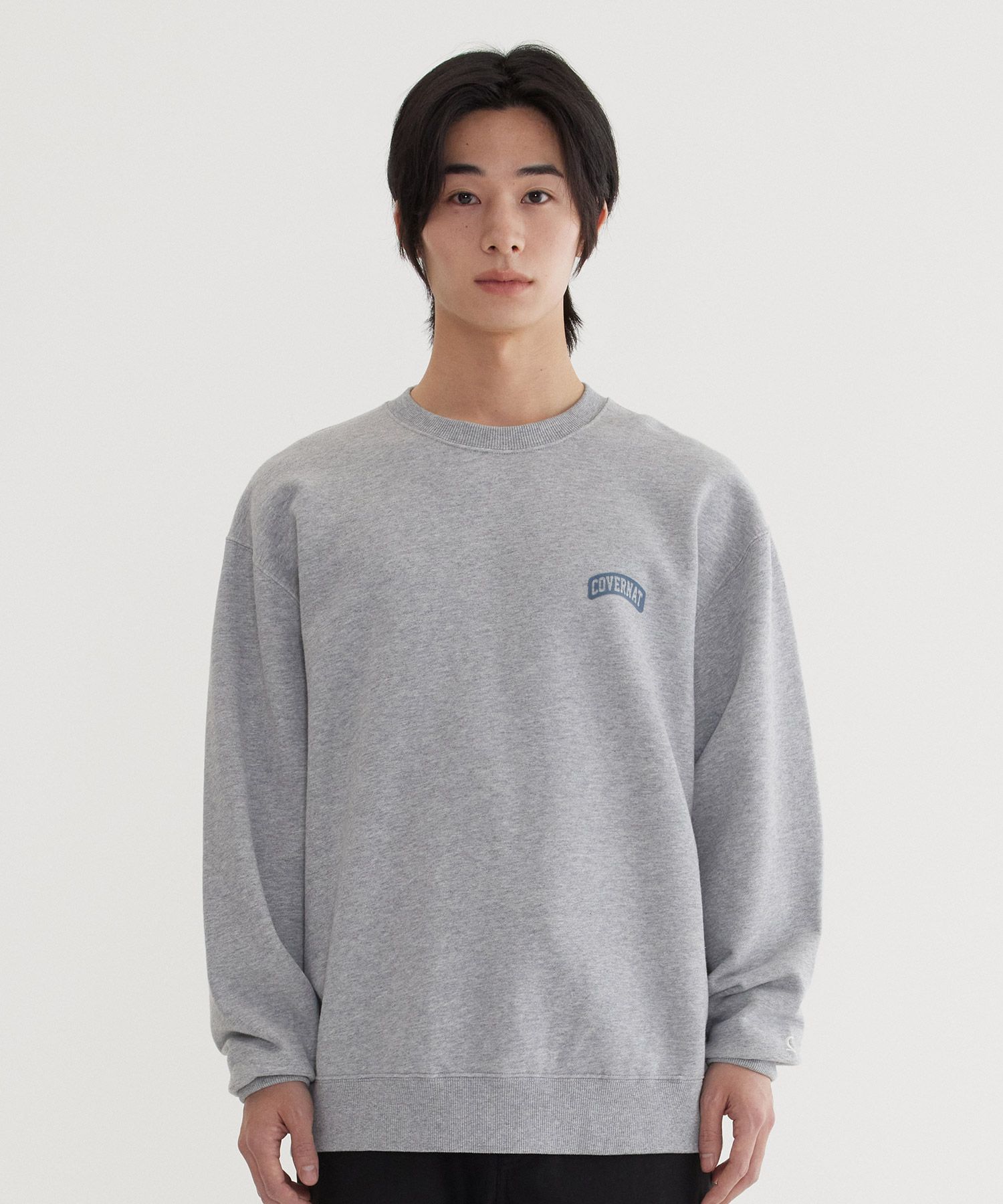 スウェット・トレーナー COVERNAT Small Arch Logo Man to Man Melange Gray MUSINSA | COVERNAT Classic Arch Logo Man to Man Melange Gray