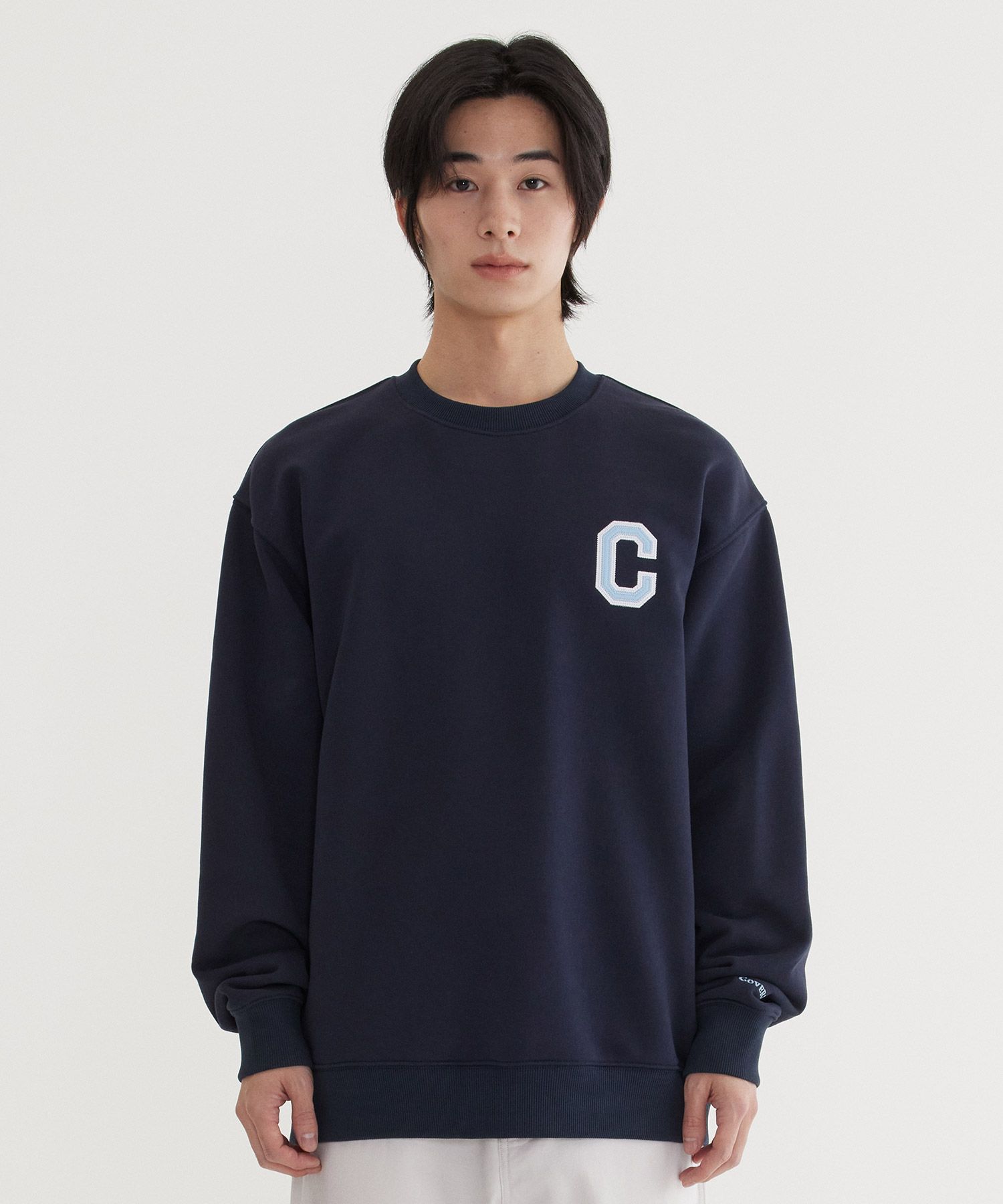 スウェット・トレーナー COVERNAT Emblem Logo Man to Man Melange Gray MUSINSA | COVERNAT Arch Logo Sweatshirt Melange Gray