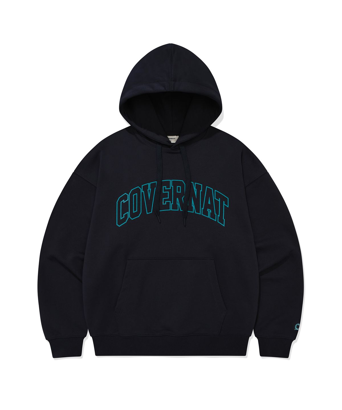 커버낫(COVERNAT) 아치 로고 드롭핏 후디 Dark Navy