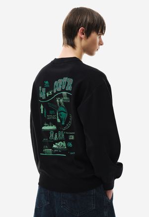 다다이즘 자수 크루넥 니트 블랙 ZH2KT211BK