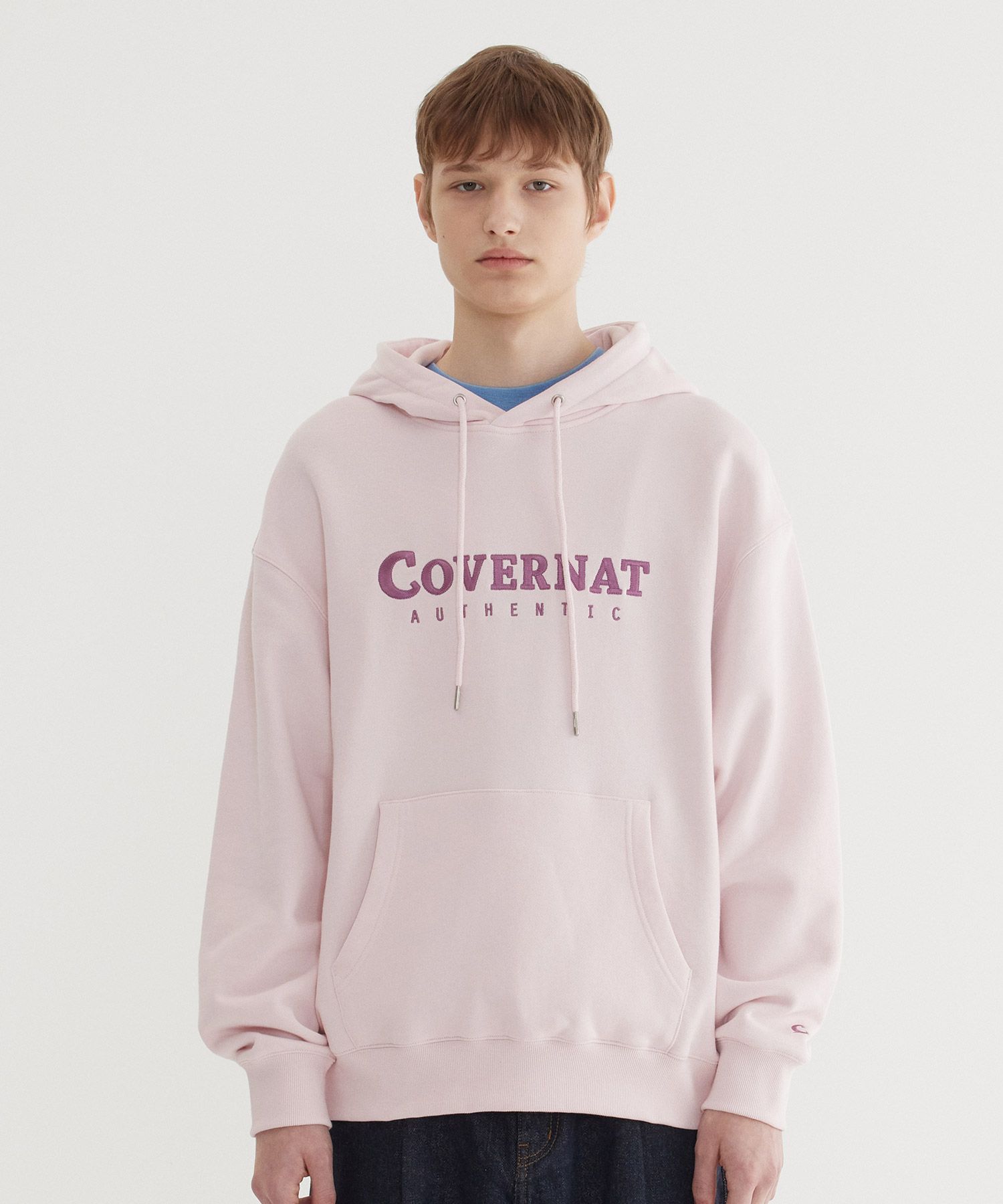 MUSINSA公式 | COVERNAT Authentic Logo Hoodie Light Pink