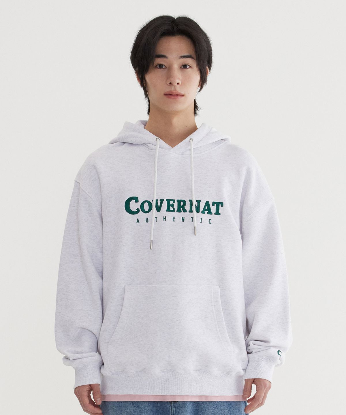 커버낫(COVERNAT) 어센틱 로고 후디 Heather Gray