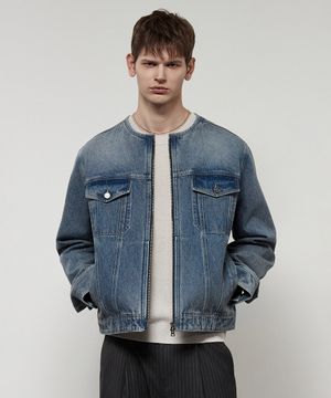 고스트 라이더 논카라 데님 트러커 자켓 블루 IEJU5E211B2