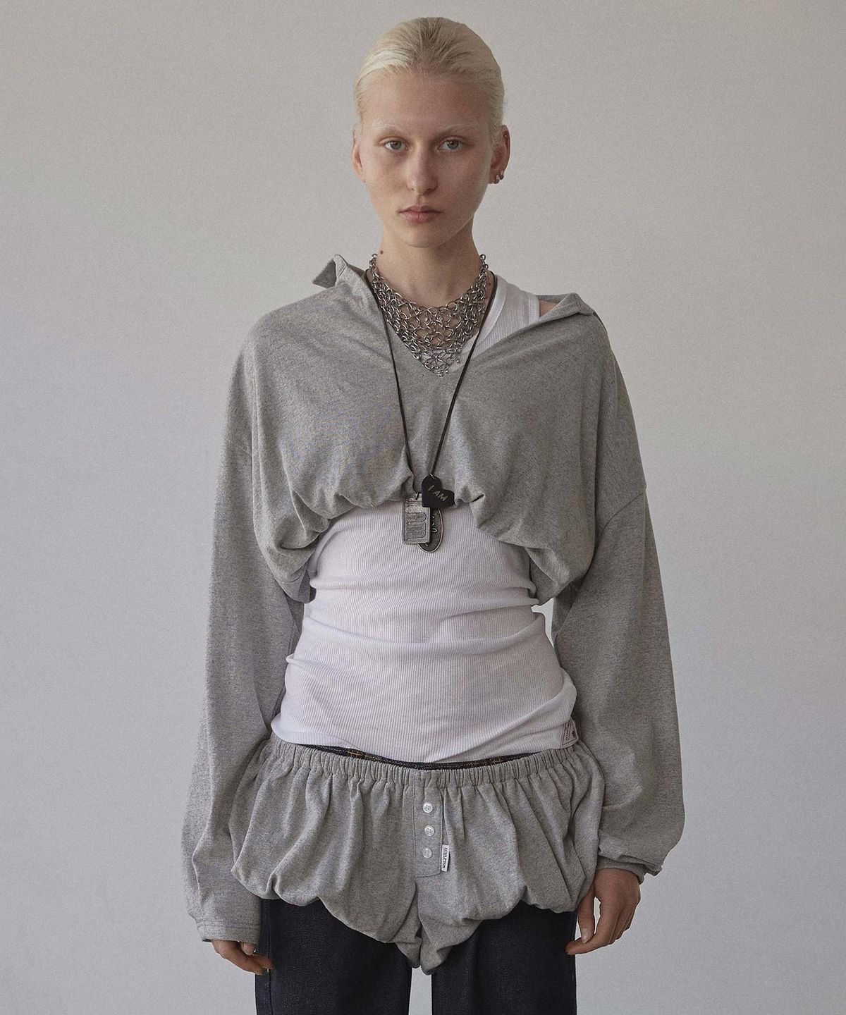스컬프터(SCULPTOR) Good Girl Sweatshirt Melange Gray