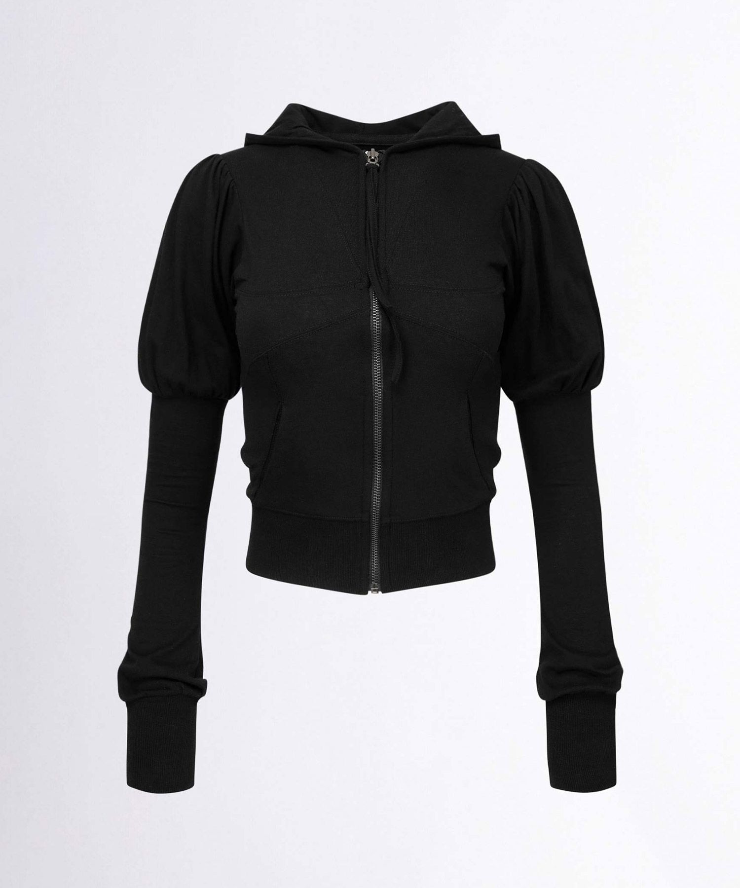 sculptor パーカー Puff Sleeve Zip-Up Hoodie MUSINSA | SCULPTOR Solid Zip-Up Hoodie Black