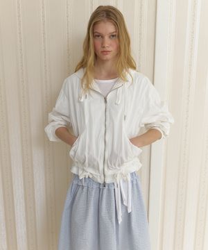 A HOODED WINDBREAKER JACKET_WHITE