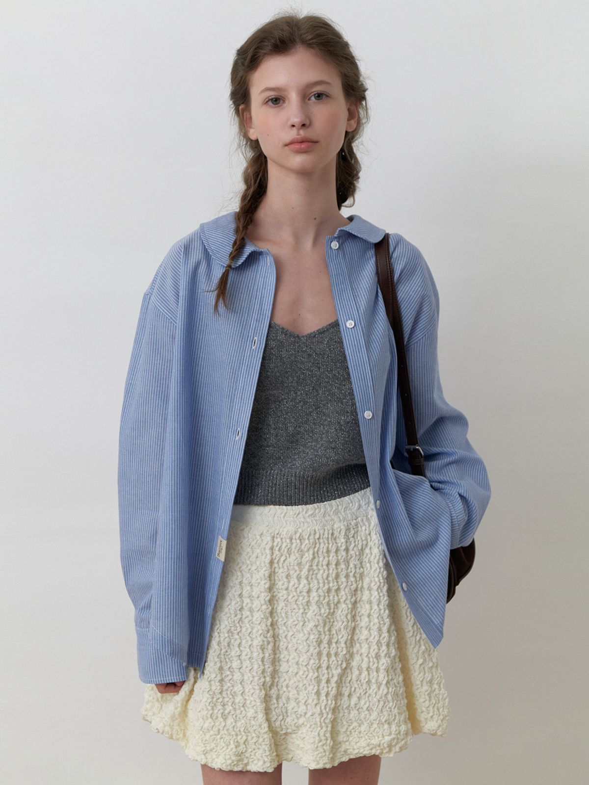 어몽(AMONG) A WAFFLE BALLOON SKIRT_CREAM