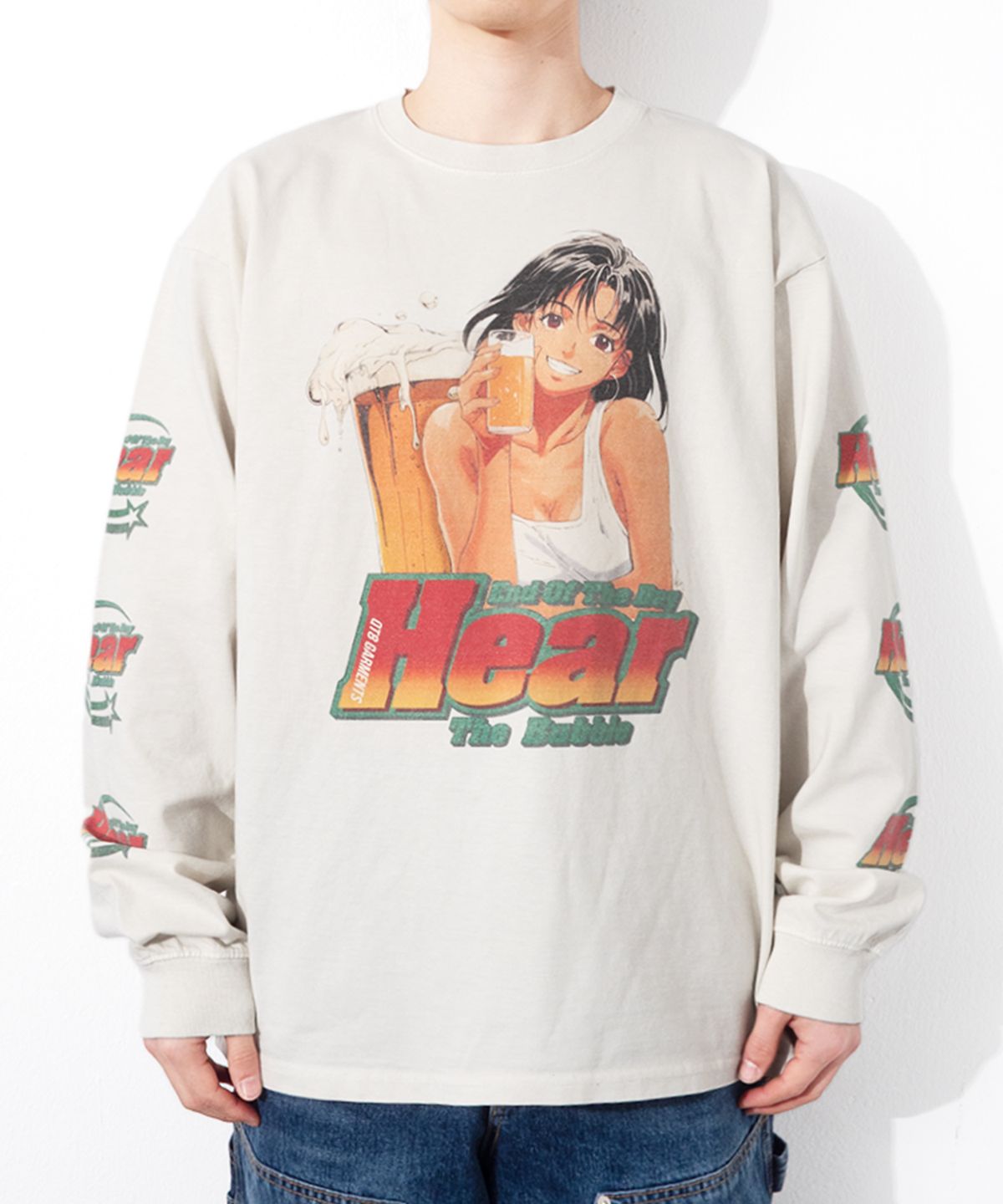 큐티에잇 가먼츠(QT8 GARMENTS) RG Hear the Bubble EC Washed Long Sleeve (Ecru)
