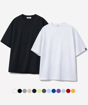 포인트라벨 오버핏 반팔 티셔츠 13color