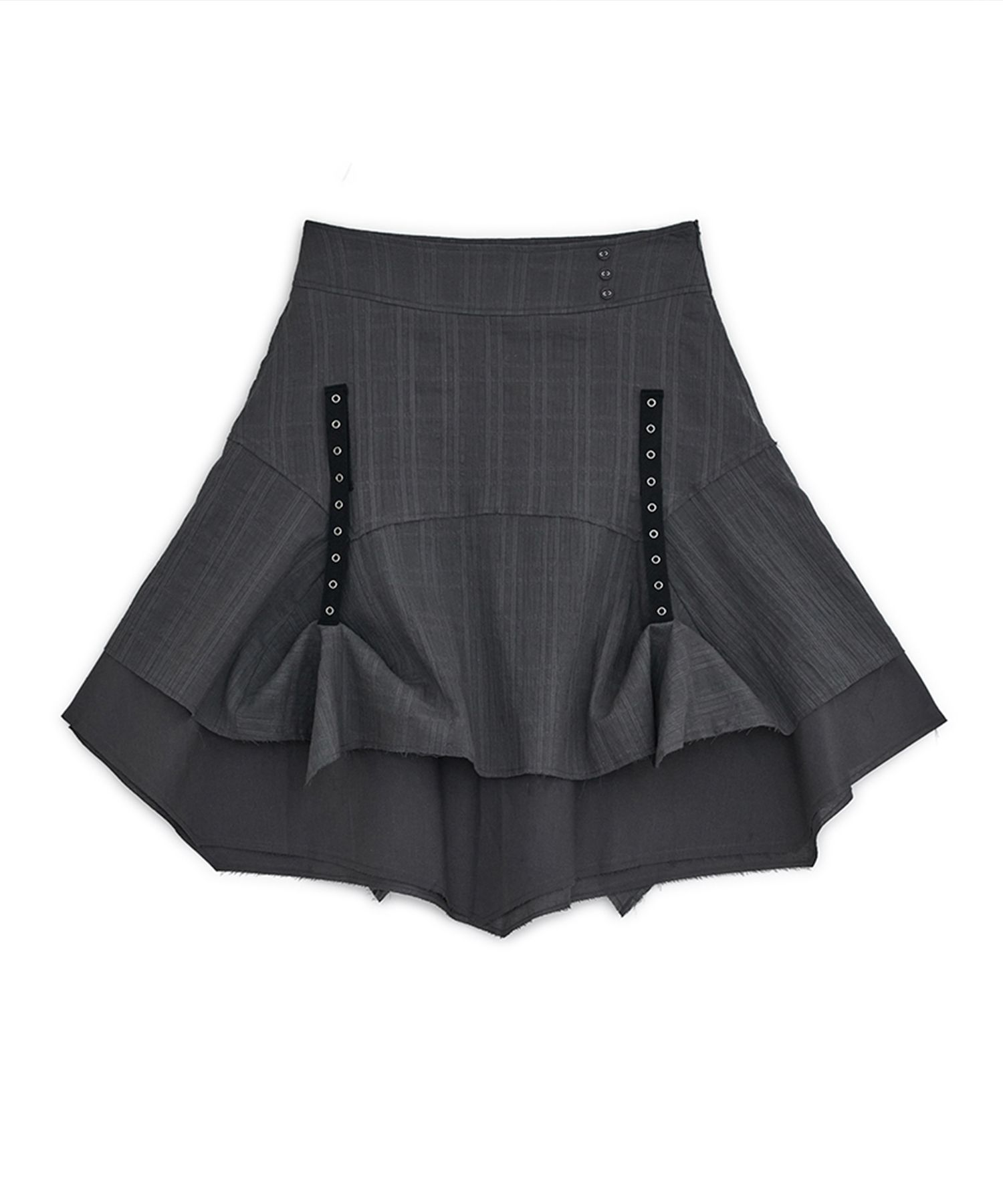 【hug your skin】25ss Strap layered midi skirt MUSINSA | HUG YOUR SKIN Strappy Layered Midi Skirt (Charcoal)