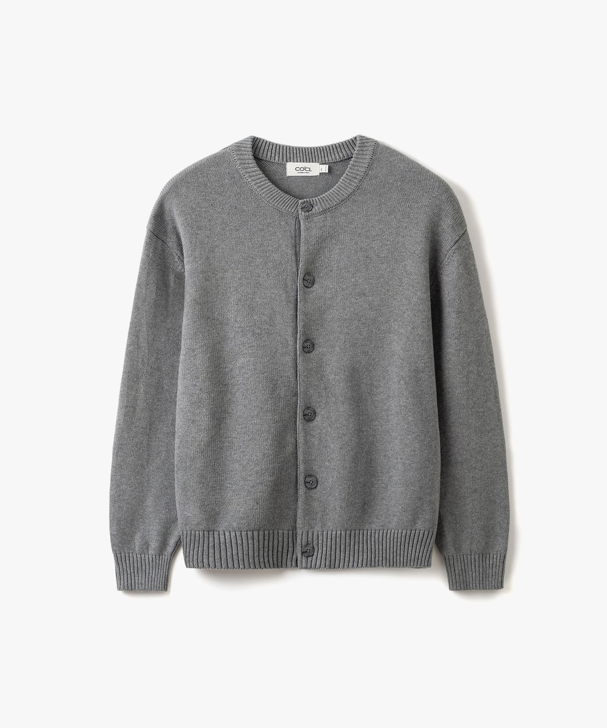 커스텀어클락(COSTUME O’CLOCK) 소프트 베이직 라운드 가디건 그레이 COOSCD020GRAY