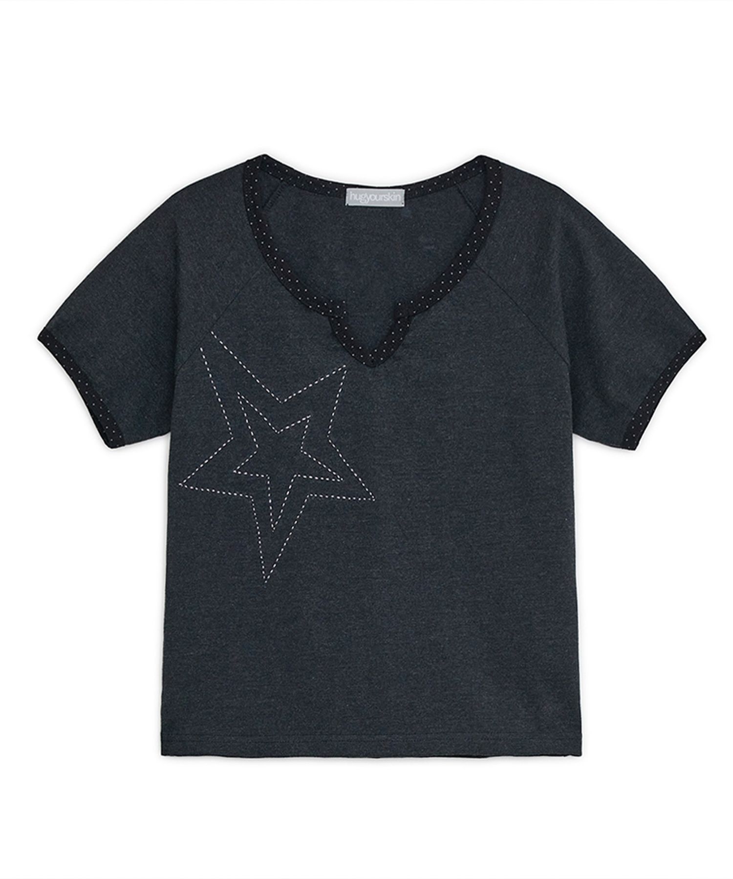 【hug your skin】25ss Star stitched top MUSINSA | HUG YOUR SKIN Star Stitch Top (Grey)