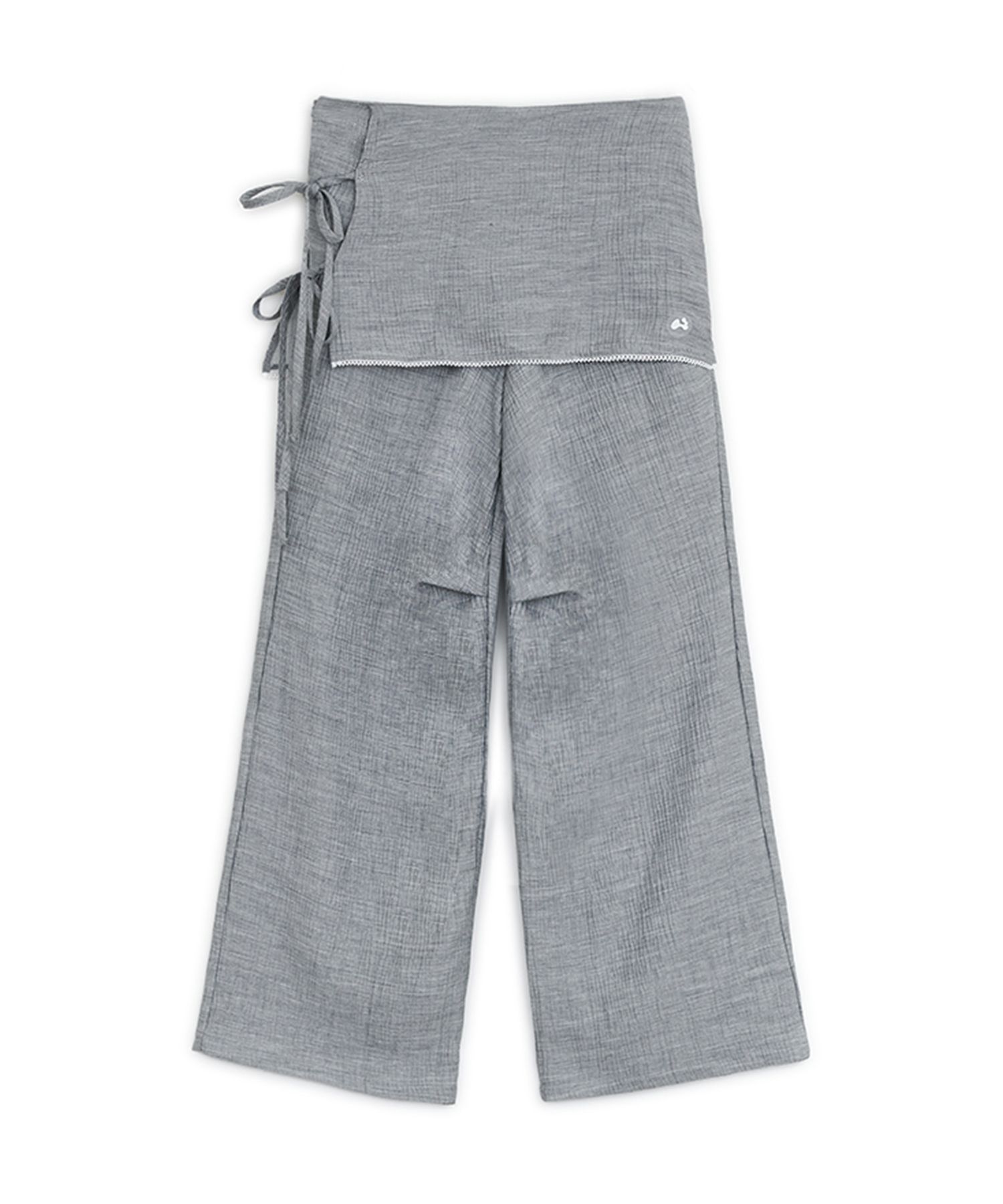 MUSINSA | HUG YOUR SKIN Skirt Layered Pants (Gray)