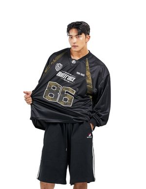 오버핏 카모 럭비 져지_블랙