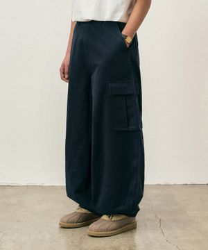 코튼 워시드 벌룬 카고 팬츠 네이비 COOSPT244NAVY