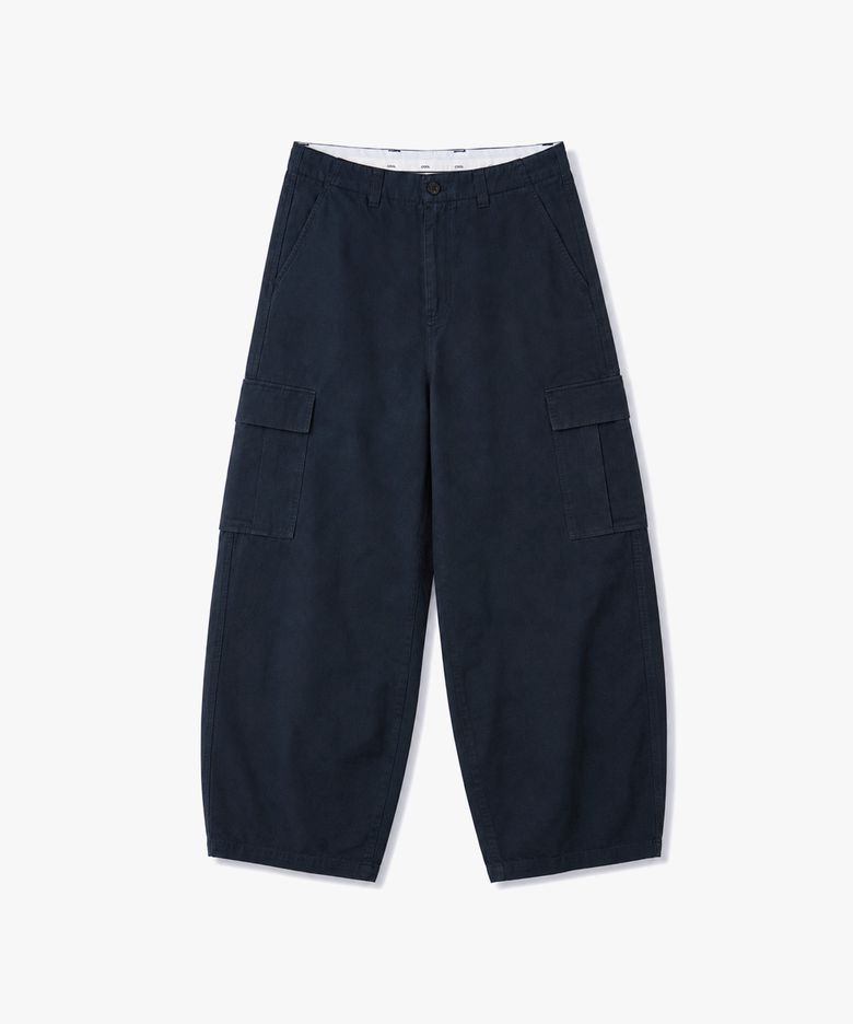 코튼 워시드 벌룬 카고 팬츠 네이비 COOSPT244NAVY