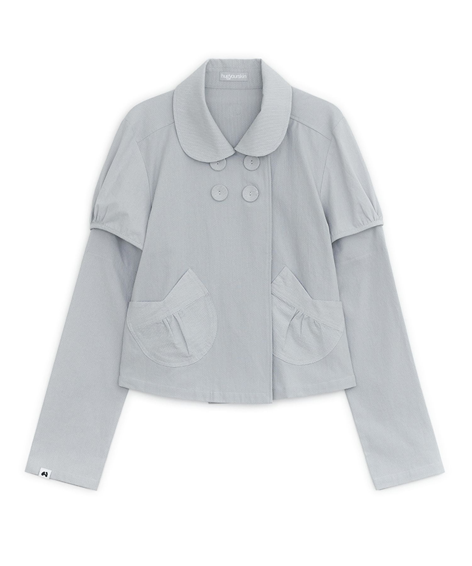 ジャケット hug your skin Detachable round jacket 3colors MUSINSA | HUG YOUR SKIN Detachable round jacket (grayish blue)