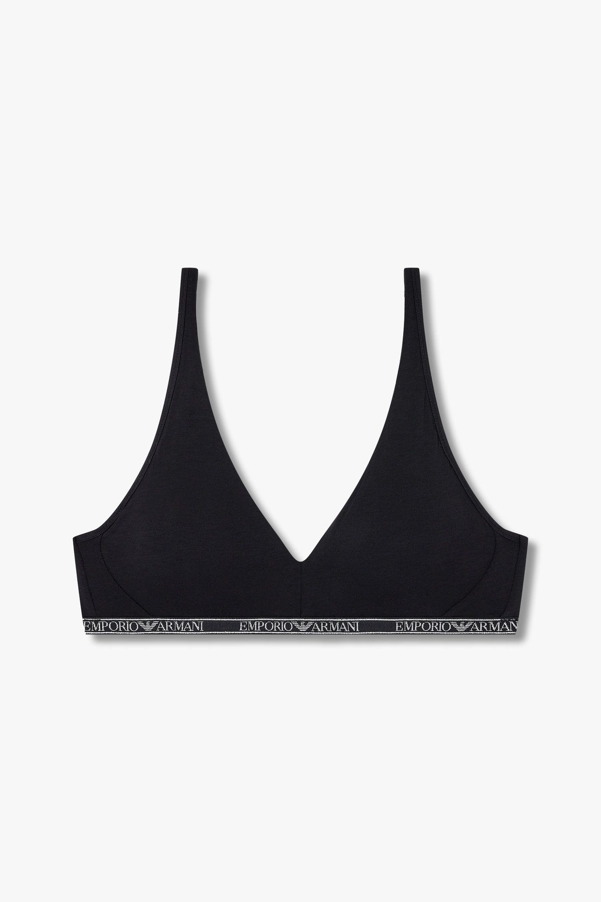 엠포리오 아르마니 언더웨어(EMPORIO ARMANI UNDERWEAR) 여성 메탈릭 로고 리무버블 패드 브라렛 브라_블랙 0825181538