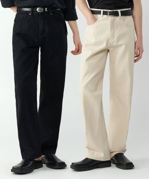 워시드 스트레이트 데님 팬츠 4Color