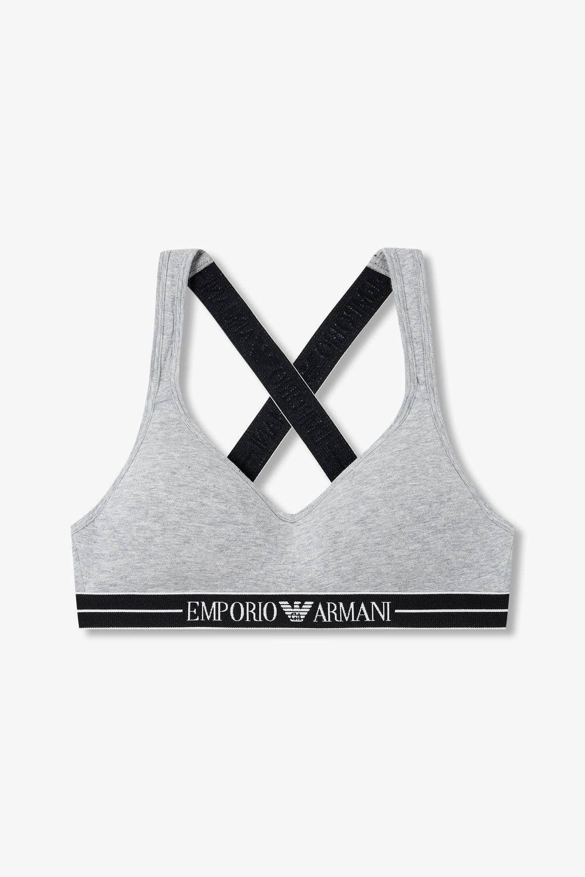 엠포리오 아르마니 언더웨어(EMPORIO ARMANI UNDERWEAR) 여성 라인 밴딩 패디드 트라이앵글 브라_멜란지 그레이 0825181516