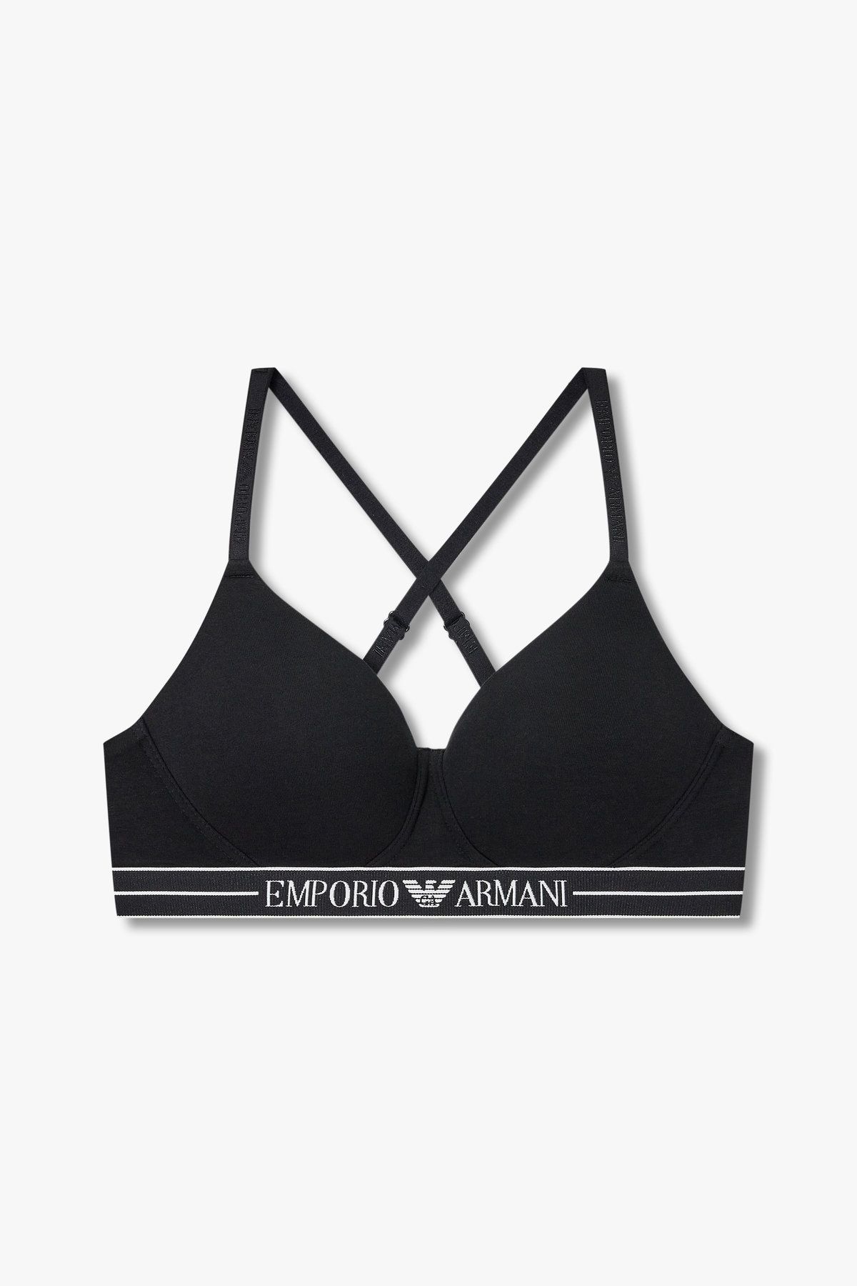 엠포리오 아르마니 언더웨어(EMPORIO ARMANI UNDERWEAR) 여성 라인 밴딩 패디드 소프트 컨투어 브라_블랙 0825181520