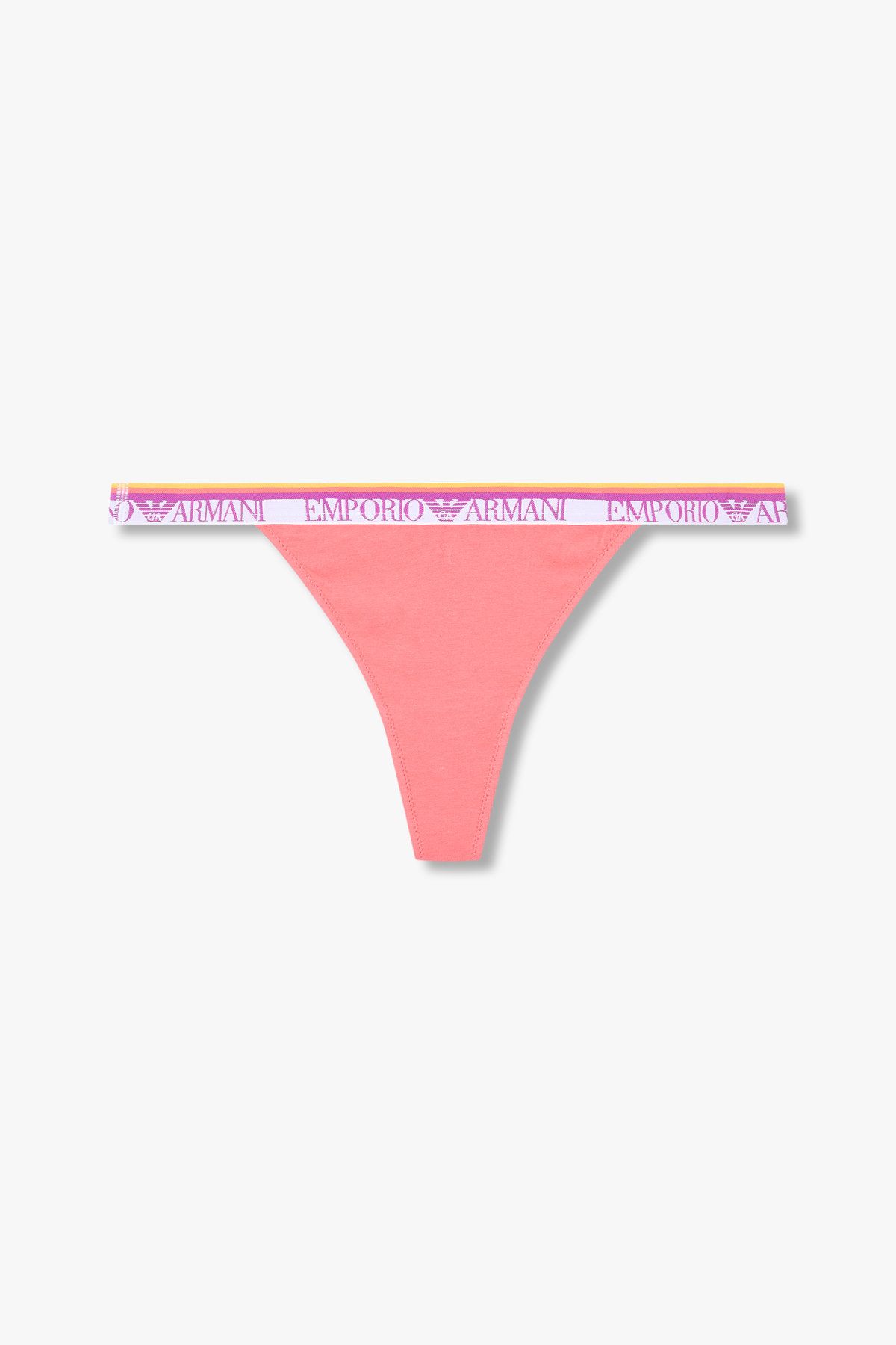 엠포리오 아르마니 언더웨어(EMPORIO ARMANI UNDERWEAR) 여성 스트라이프 밴딩 코튼 티팬티_코랄 핑크 0825110523