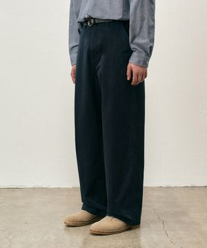 코튼 워시드 와이드 팬츠 네이비 COOSPT243NAVY