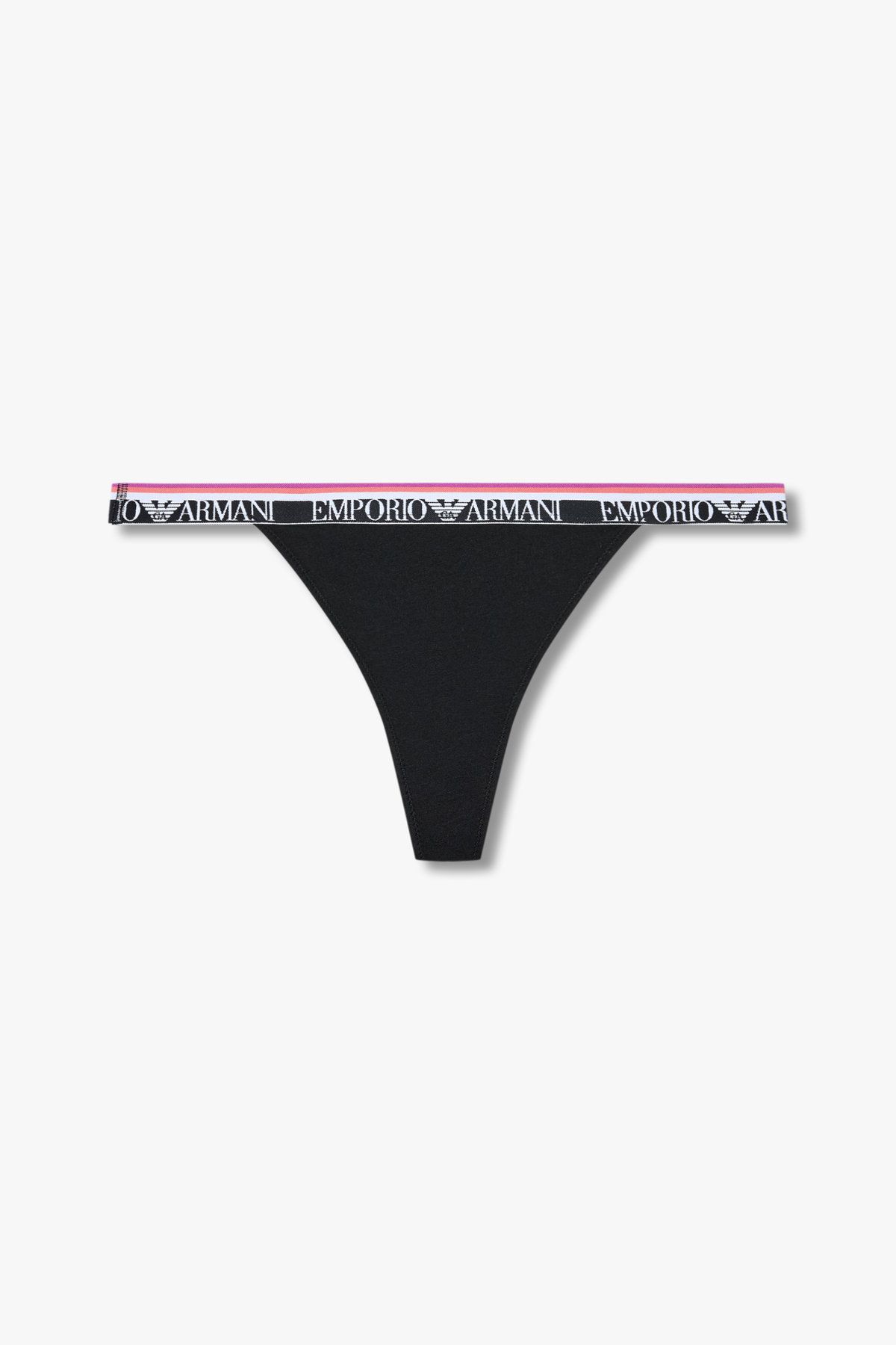 엠포리오 아르마니 언더웨어(EMPORIO ARMANI UNDERWEAR) 여성 스트라이프 밴딩 코튼 티팬티_블랙 0825110525