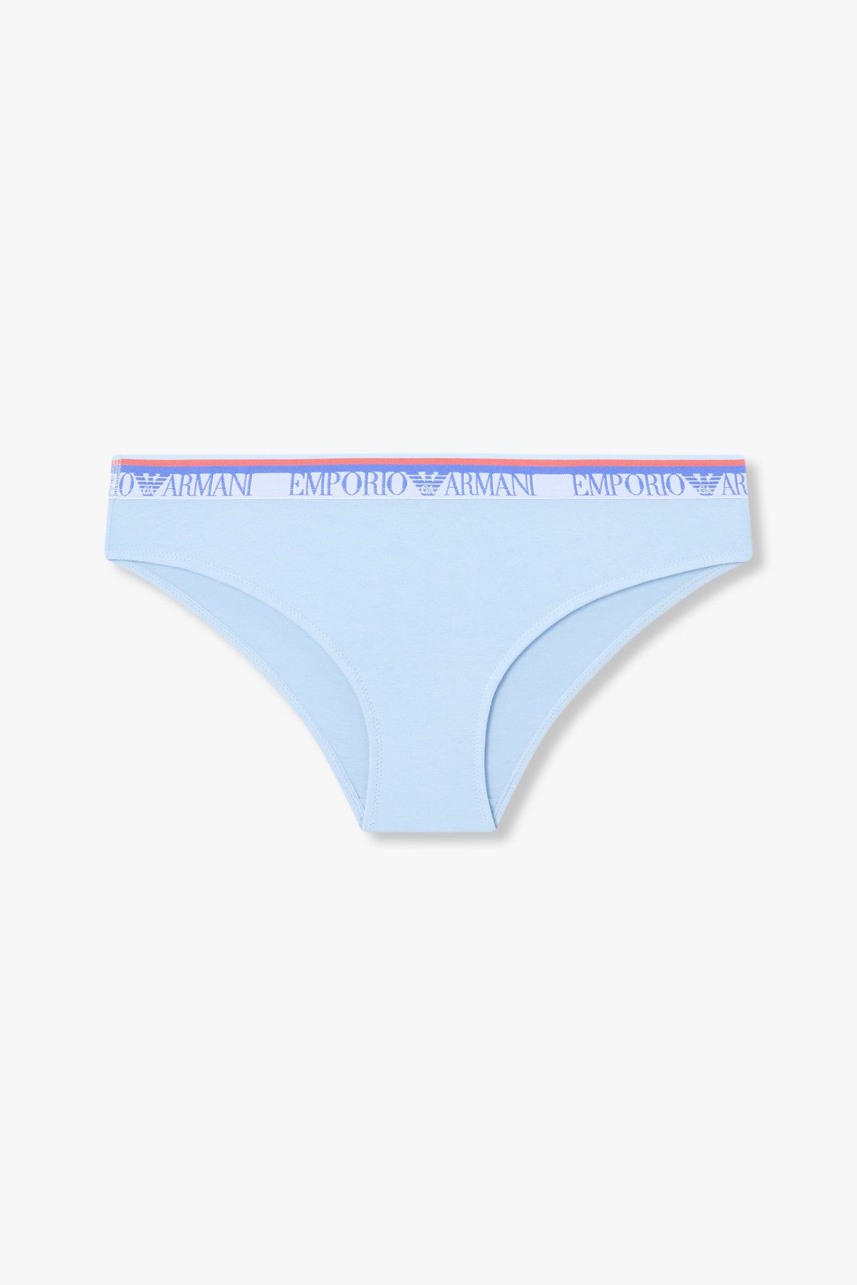 엠포리오 아르마니 언더웨어(EMPORIO ARMANI UNDERWEAR) 여성 스트라이프 밴딩 코튼 브리프_라이트 블루 0825111524