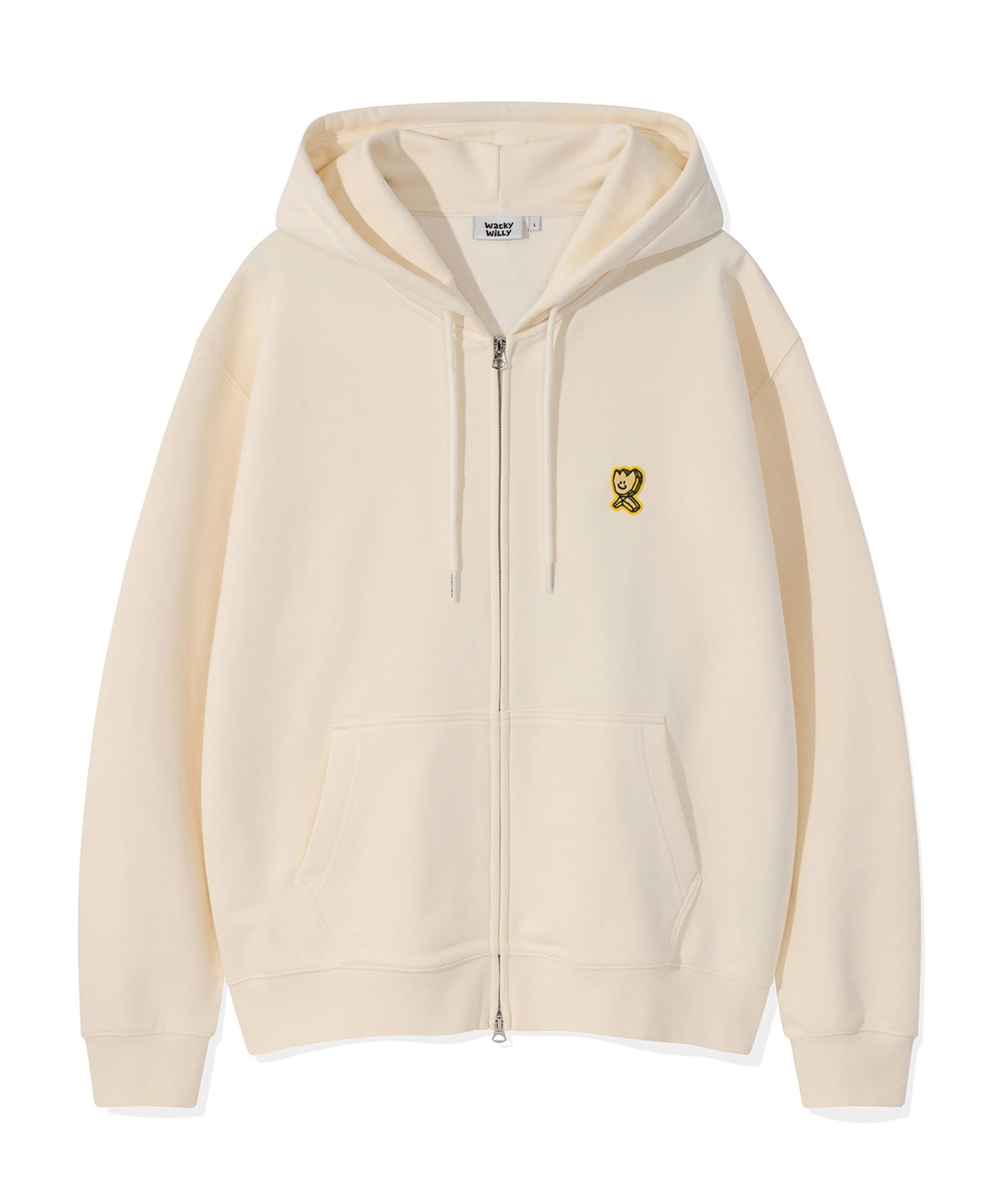 MUSINSA | WACKY WILLY Graphic Kiki Wappen Hoodie Cream