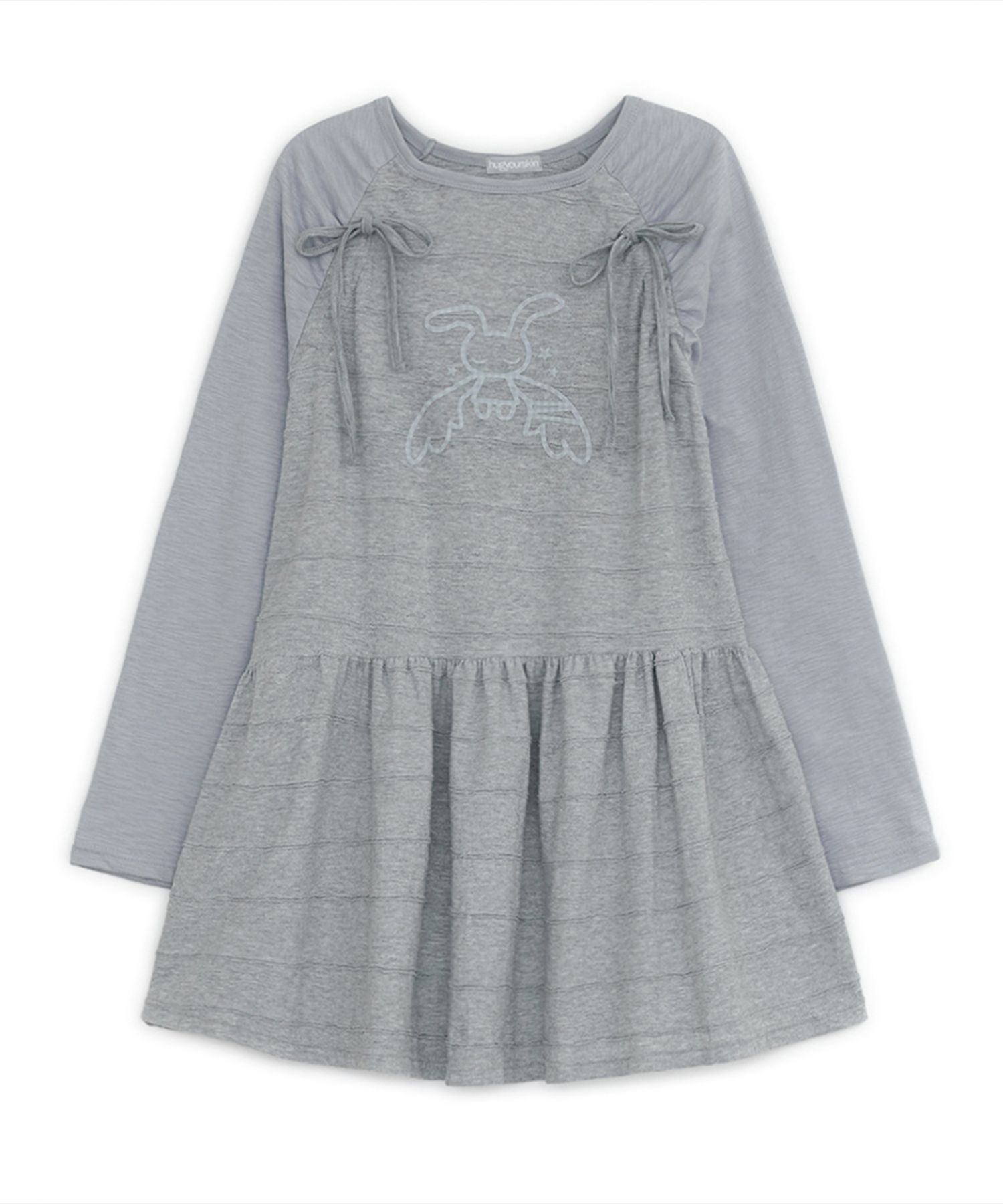 ◇hug your skin◇ Angel patch raglan dress gray MUSINSA | HUG YOUR SKIN Angel Patch Raglan Dress (Grey)