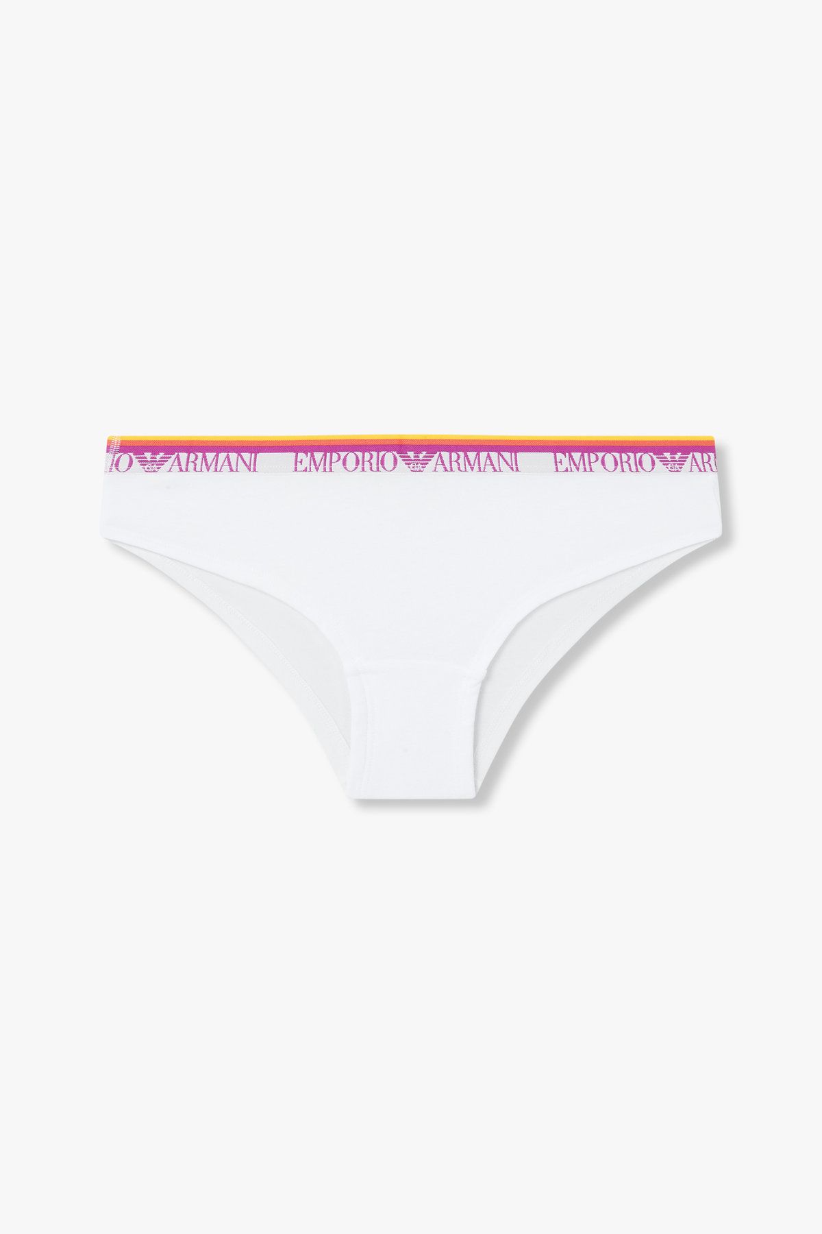 엠포리오 아르마니 언더웨어(EMPORIO ARMANI UNDERWEAR) 여성 스트라이프 밴딩 코튼 치키 팬츠_화이트 0825112522