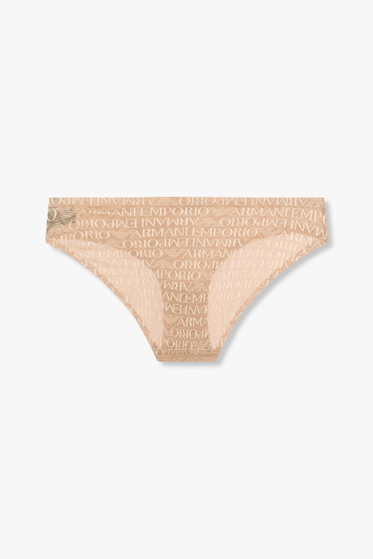 엠포리오 아르마니 언더웨어(EMPORIO ARMANI UNDERWEAR) 여성 로고 엠브로이더리 메쉬 브리프_브라운 0825111501